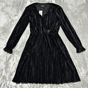 Cider Velvet Midi Dress Womens S Black Whimsigoth Dark Fairy Ruffle A Line NWT